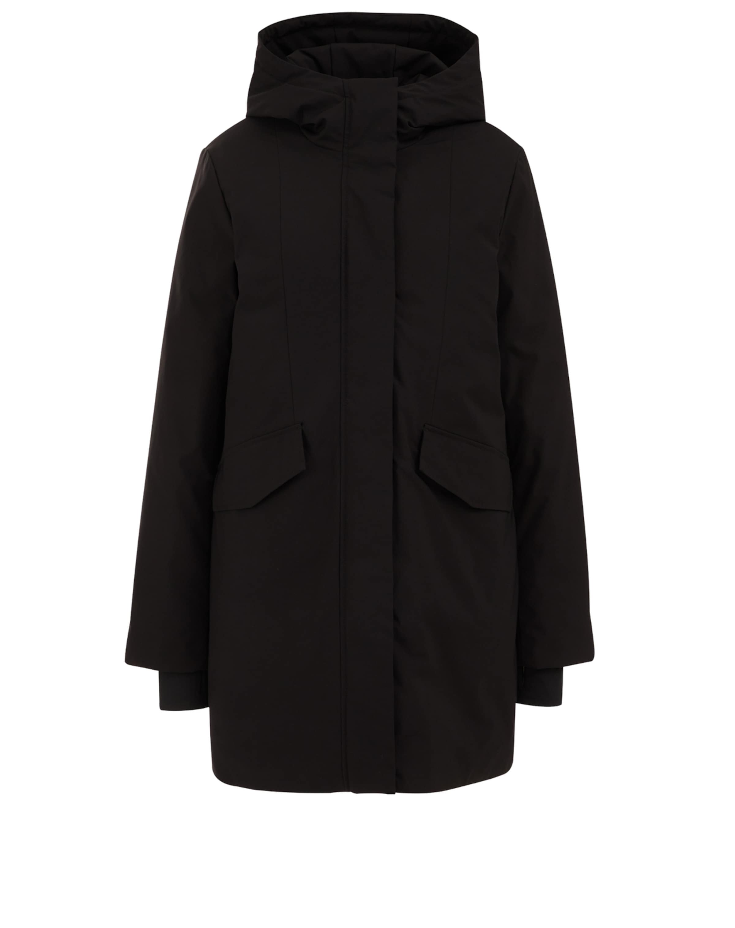 WE Fashion Χειμερινό παρκά σε μαύρο: μπροστά