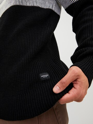 JACK & JONES Sweter 'KELVIN' w kolorze czarny