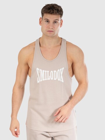 T-Shirt fonctionnel Smilodox en beige : devant