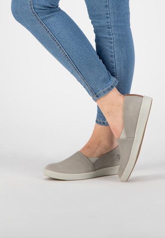 Travelin Slip-Ons in Grey: front