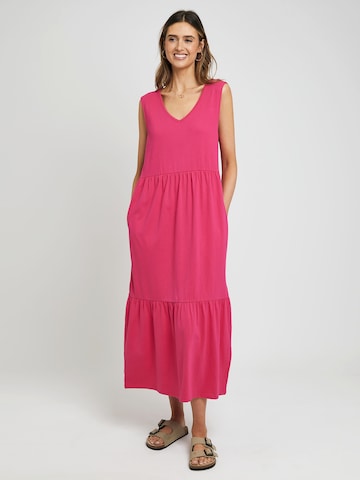 Threadbare - Vestido de verão 'Byers Tiered' em rosa: frente