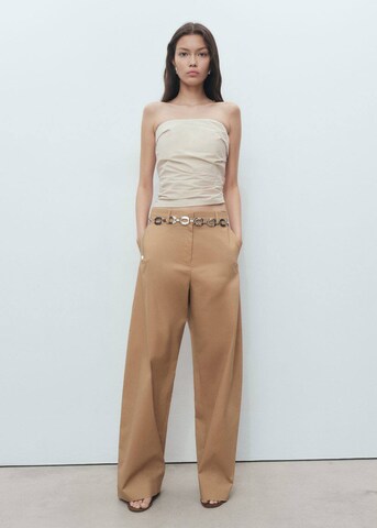 MANGO Wide Leg Hose 'Malta' in Braun