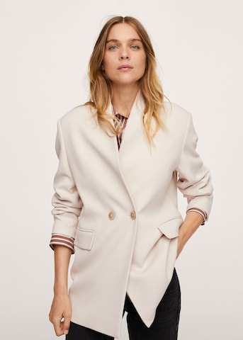 MANGO Between-Seasons Coat in Beige: front