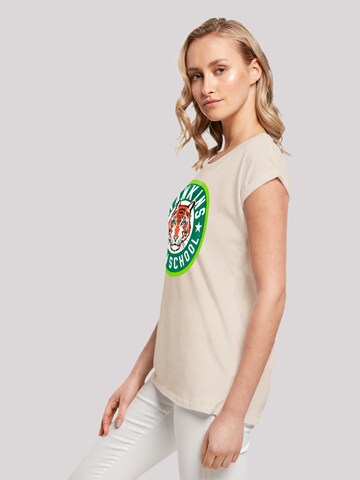 F4NT4STIC Shirt 'Stranger Things Hawkins Tiger Circle Netflix TV Series' in Beige