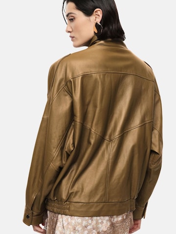 IMPERIAL - Chaqueta de entretiempo 'IMPERIAL BOMBER IN PELLE GIUBBINO' en marrón