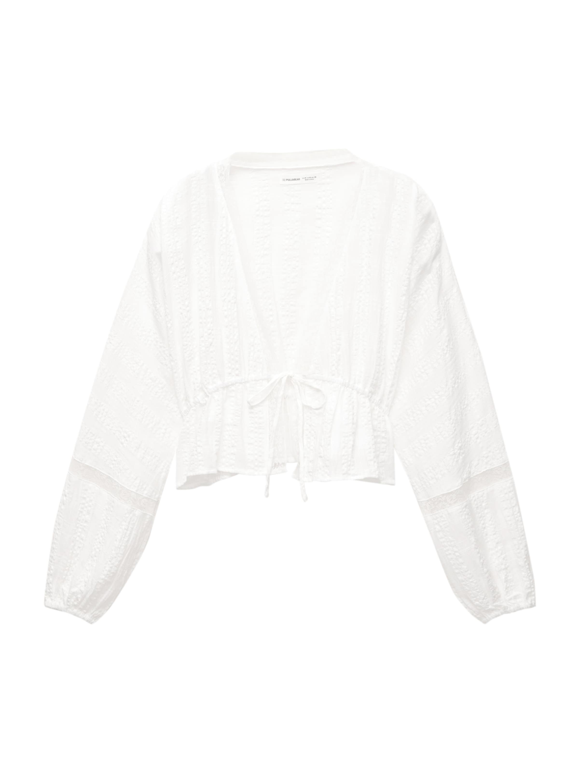 Pull&Bear Bluzka w kolorze biały: przód