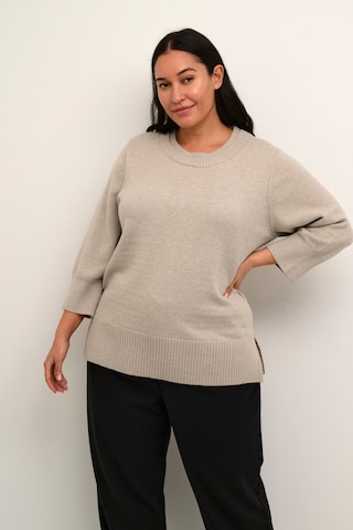 KAFFE CURVE Sweater 'Marna' in Beige: front