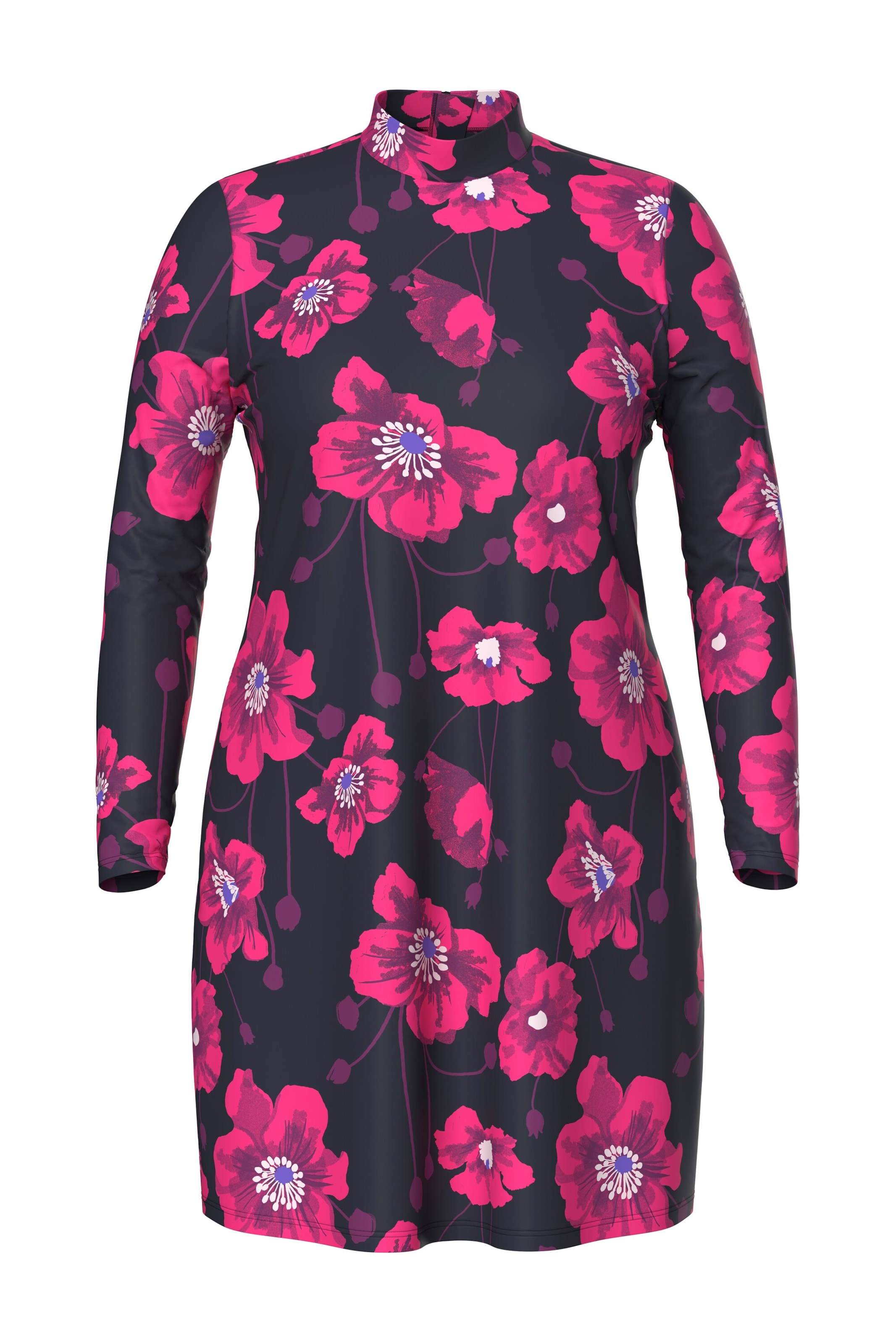 Ulla Popken Bustier Badpakjurk in Zwart: voorkant