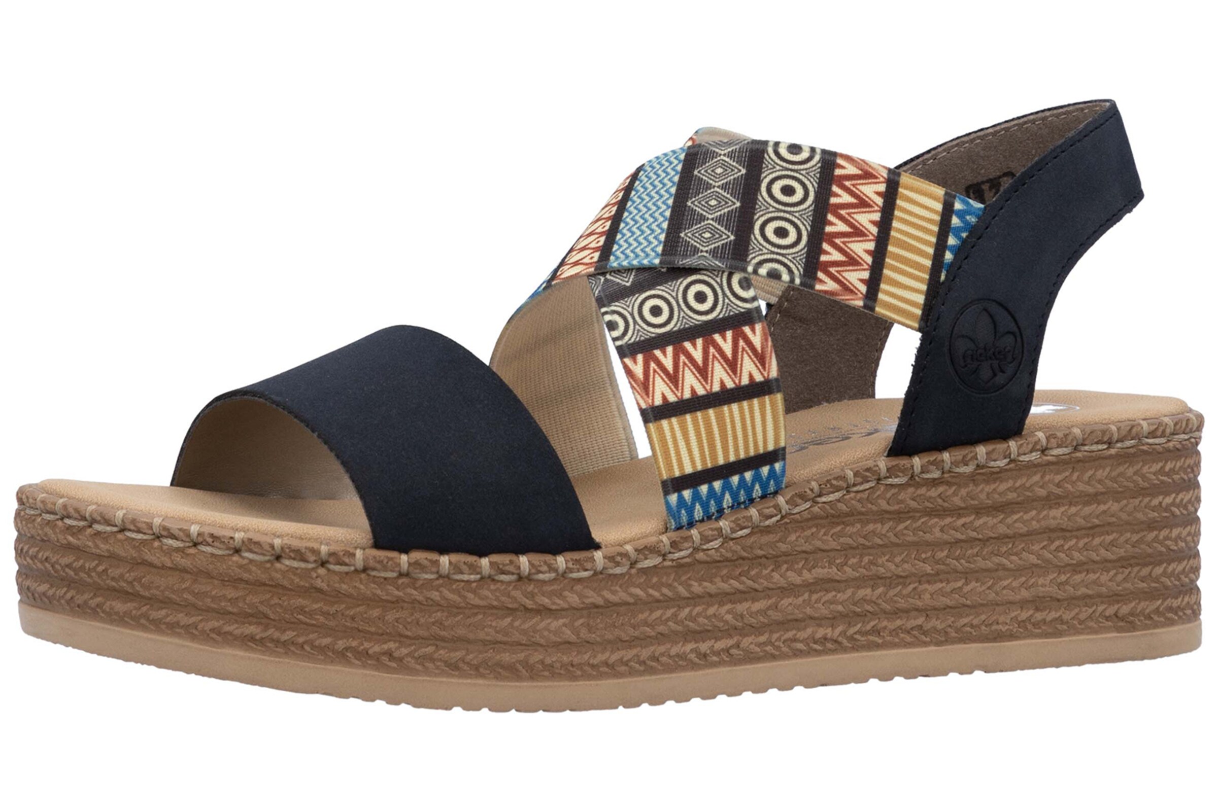 Rieker Strap Sandals in Blue: front