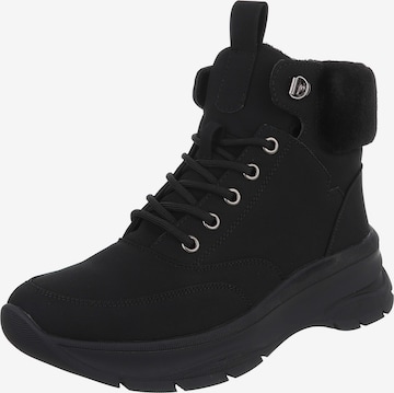 Ital-Design Schnürstiefelette in Schwarz: Vorderseite