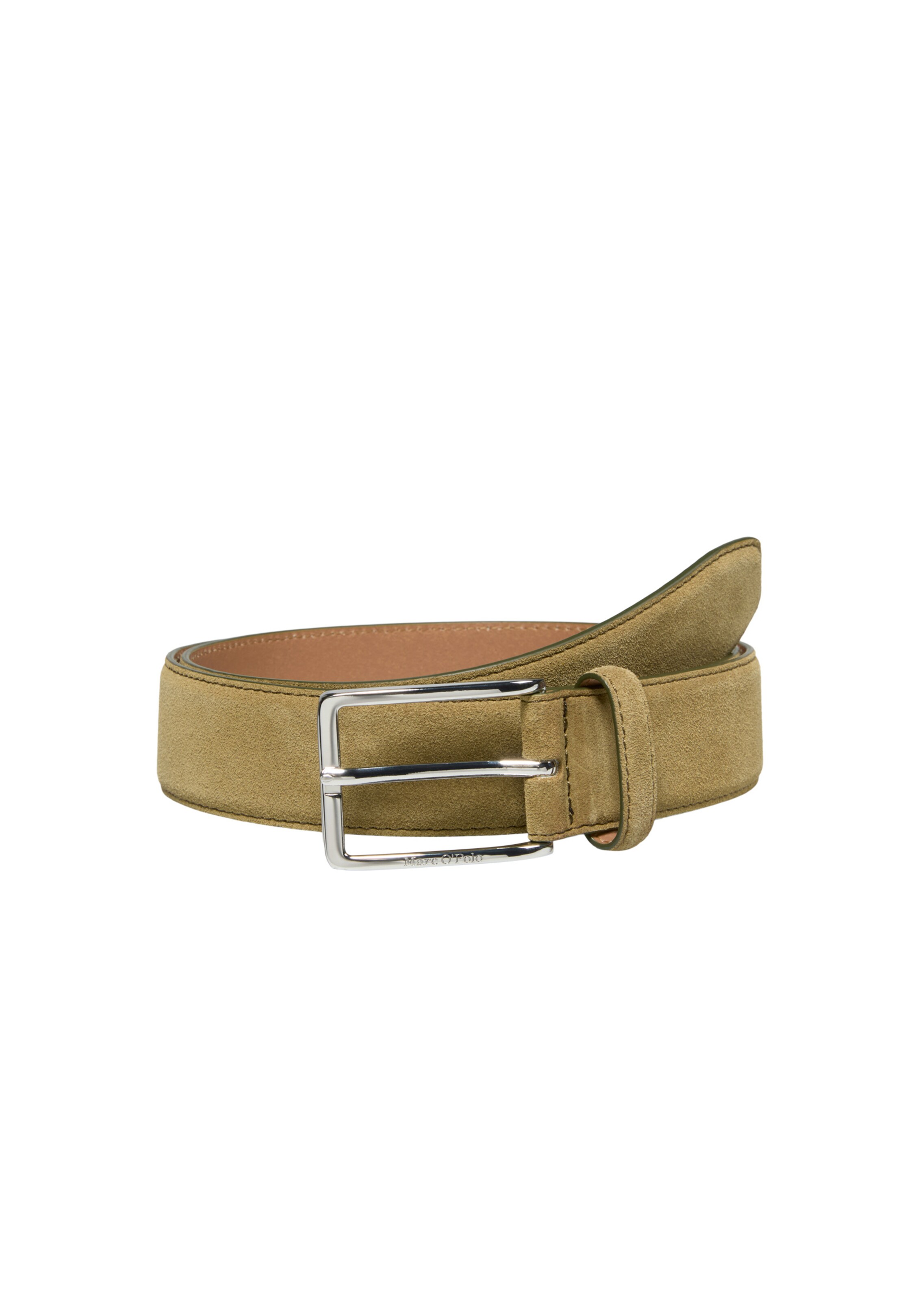Marc O'Polo Belt ' aus geschmeidigem Veloursleder ' in Green: front