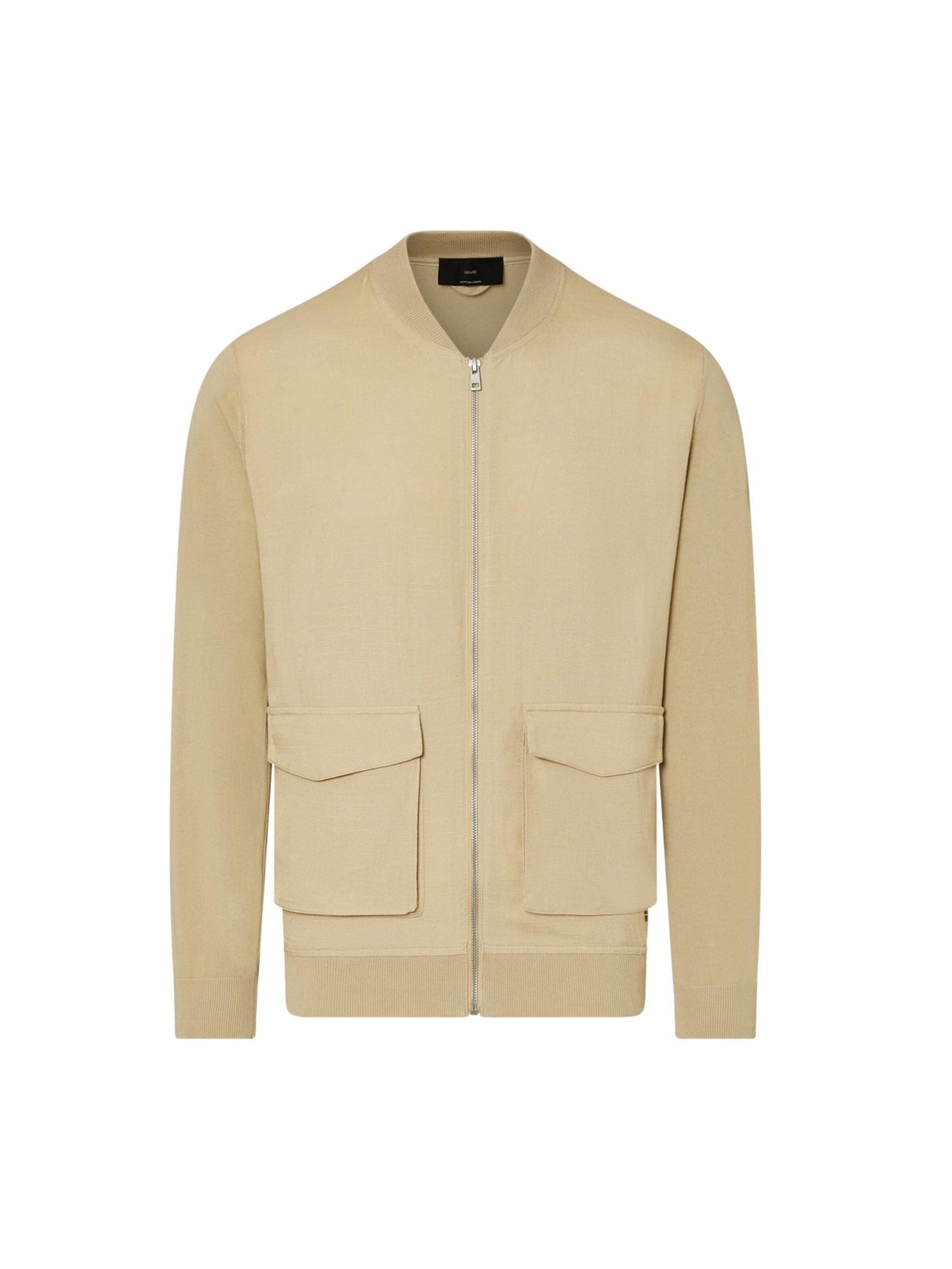 Liu Jo Between-season jacket 'LIU JO UOMO MAGLIA APERTA M/L Maglieria' in Beige: front