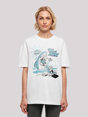 F4NT4STIC T-Shirt 'Tom und Jerry Summer Shark' in Weiß: predná strana