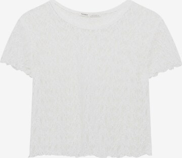 Pull&Bear Bluse in Weiß: predná strana