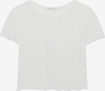 Pull&Bear Bluse in Weiß: predná strana