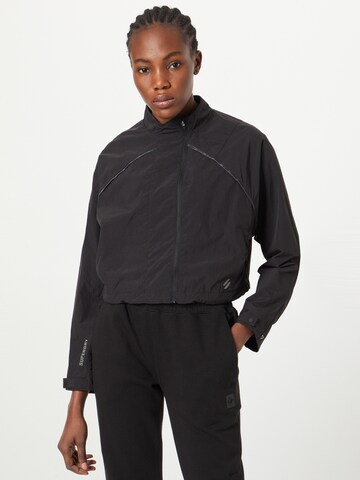 Superdry Training Jacket in Black: front