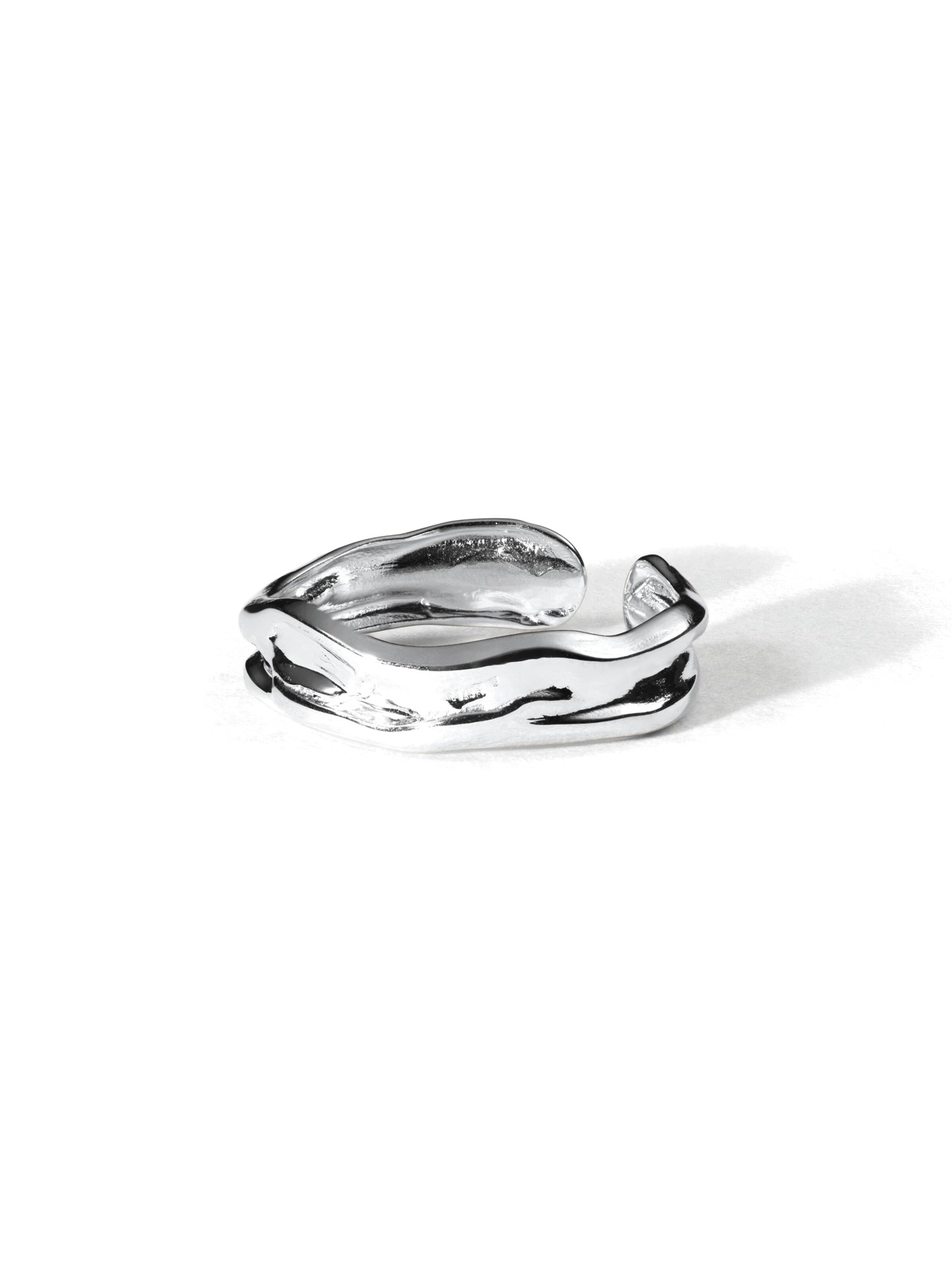 hiBALI Ring 'Bold Raw' in Silver: front