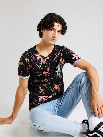 Key Largo Regular fit Shirt 'JUNGLES' in Black: front