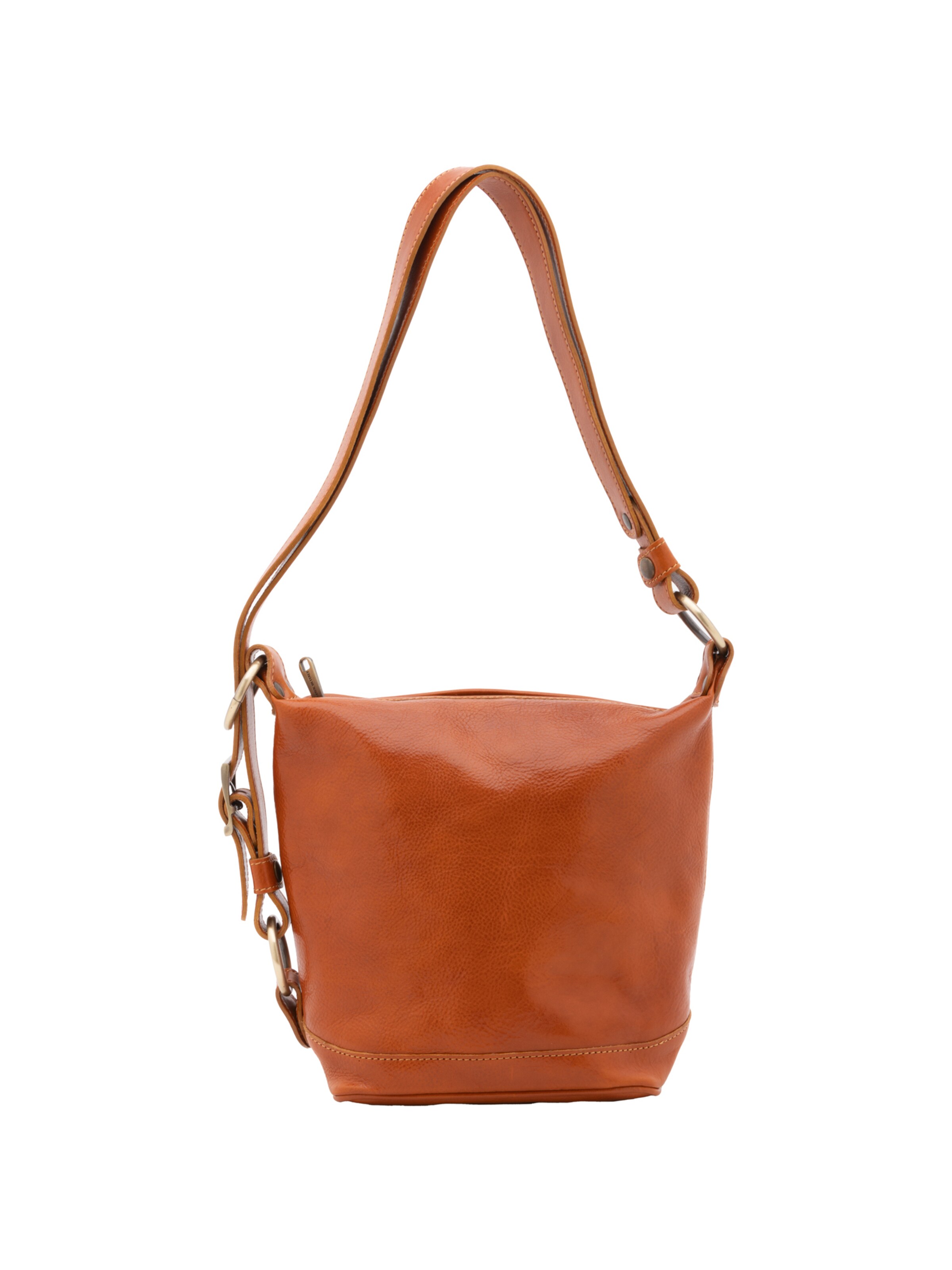 Borsa a mano 'Borsa a Secchiello Donna Vera Pelle - Tracolla Regolabile' di I Fratelli in beige: frontale