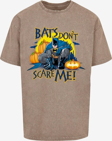 ABSOLUTE CULT T-Shirt 'Batman - Bats Don't Scare Me' in Braun: predná strana