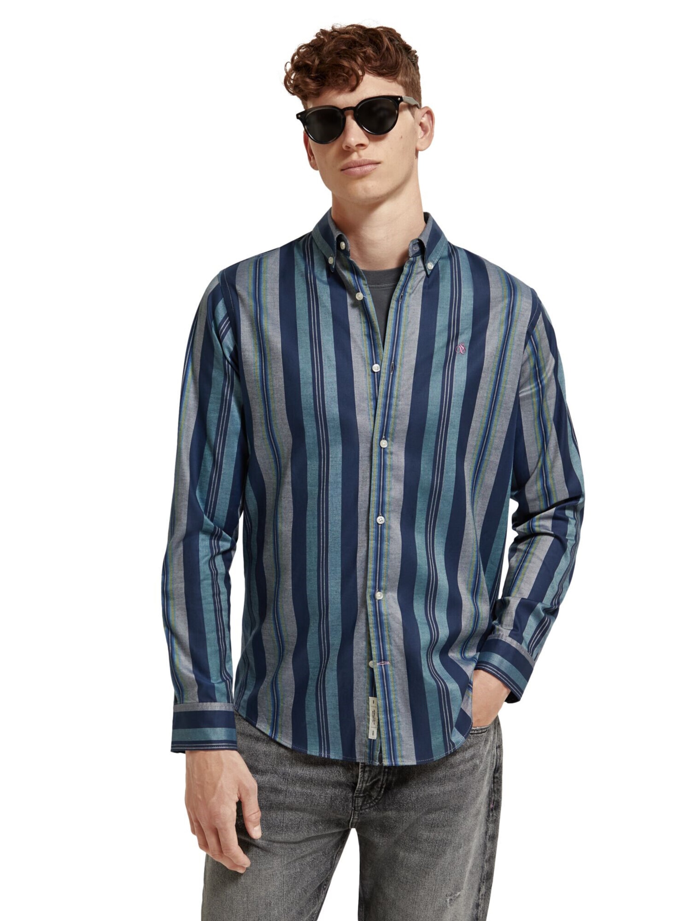 SCOTCH & SODA Regular fit Button Up Shirt in Blue: front