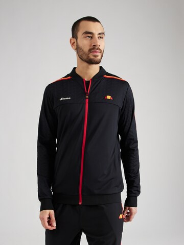 ELLESSE Sports sweat jacket 'Millook' in Black: front