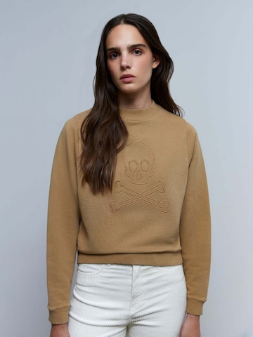 Sweat-shirt 'Worn Skull' Scalpers en marron