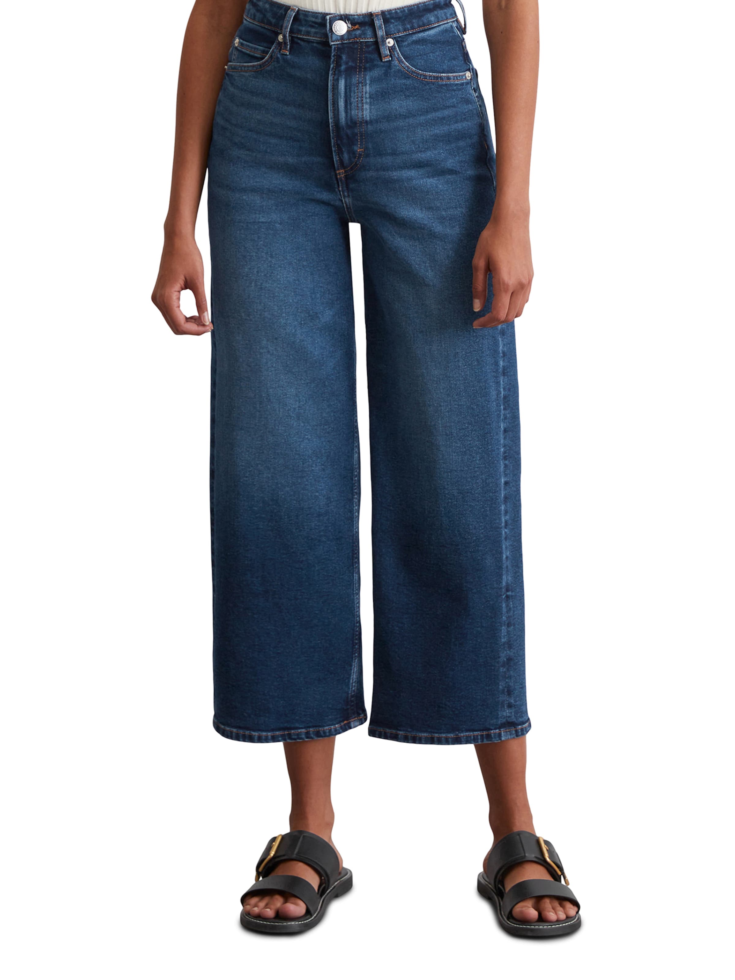 Wide leg Jeans 'Tolva' de la Marc O'Polo pe albastru: față