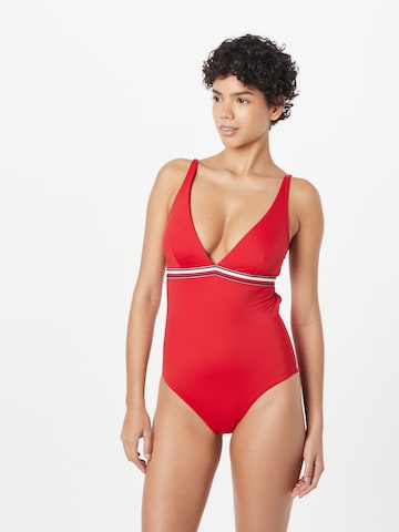 TOMMY HILFIGER Swimsuit 'PLUNGE' in Red: front