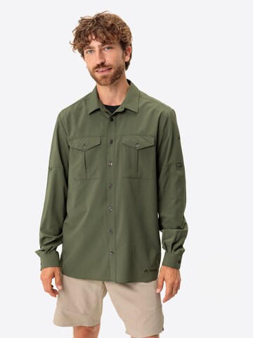 VAUDE Regular fit Athletic Button Up Shirt 'Rosemoor' in Green: front