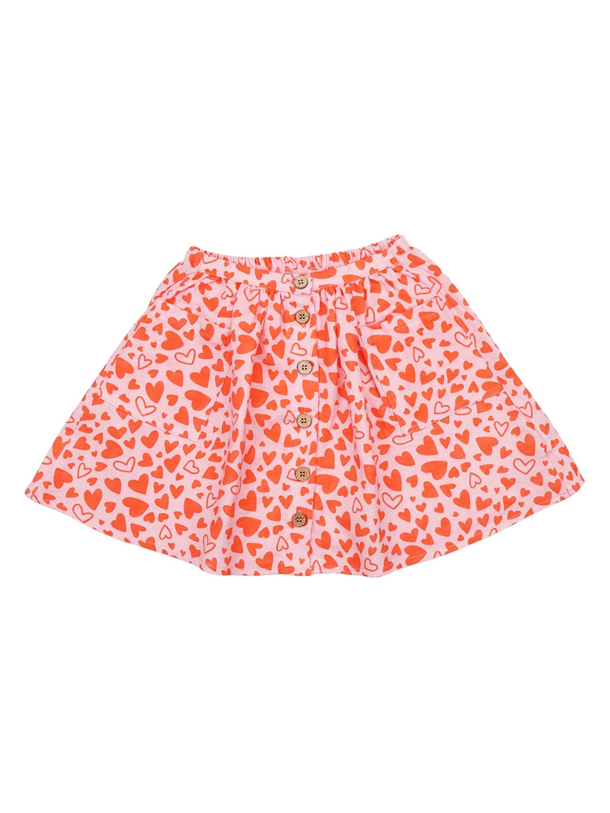 Walkiddy Skirt 'Walkiddy - Little Big Hearts Skirt' in 104 in Orange / Rose / Red, Item view