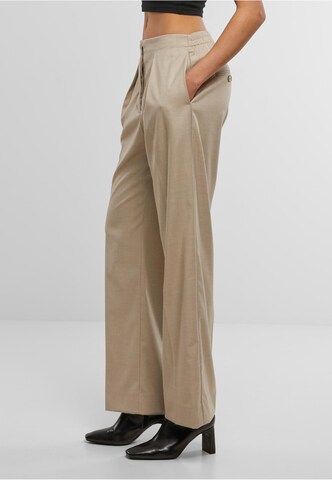 SECOND FEMALE Wide Leg Bundfaltenhose in Beige