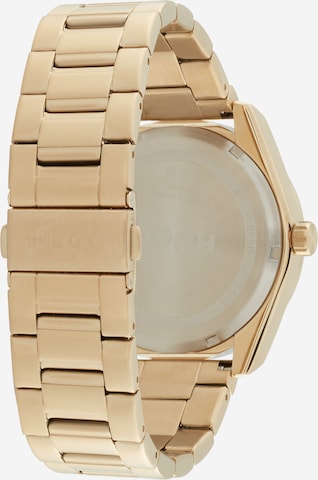 HUGO Red Analoog horloge 'BRIGHT' in Goud