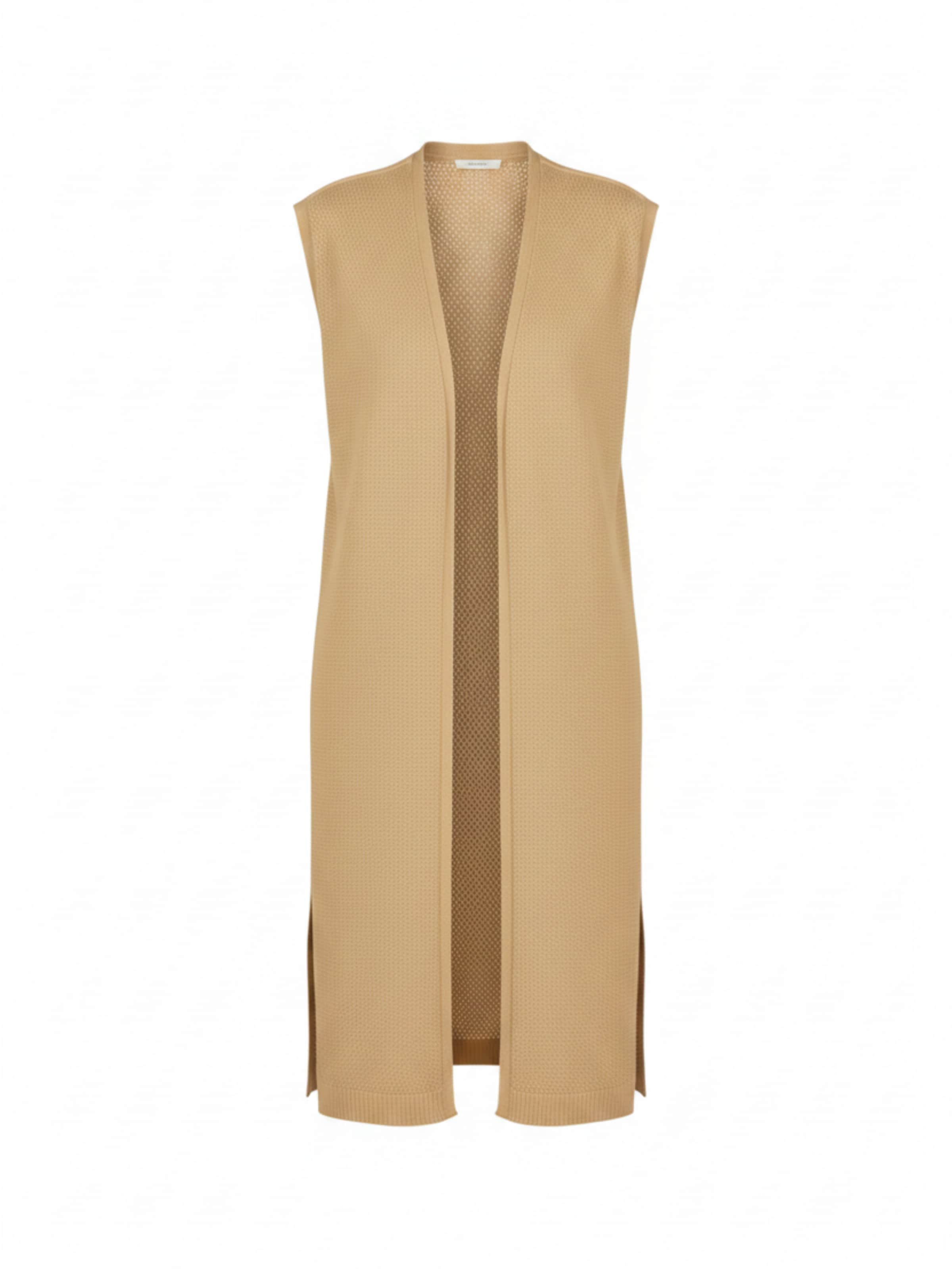 WEARABLE STORIES Strikkjole 'Gilet Emma' i brun: forside