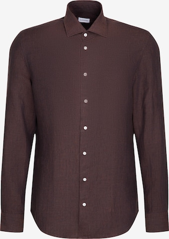 Chemise business SEIDENSTICKER en marron : devant