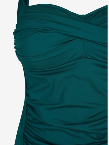 Swim by Zizzi - Soutien de tecido Top de tankini em verde