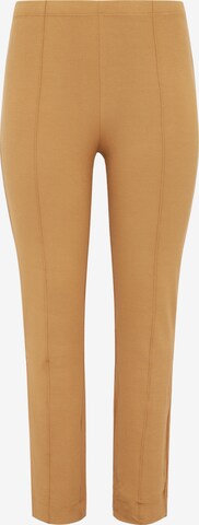 Yoek Pants ' Diagonal ' in Brown: front