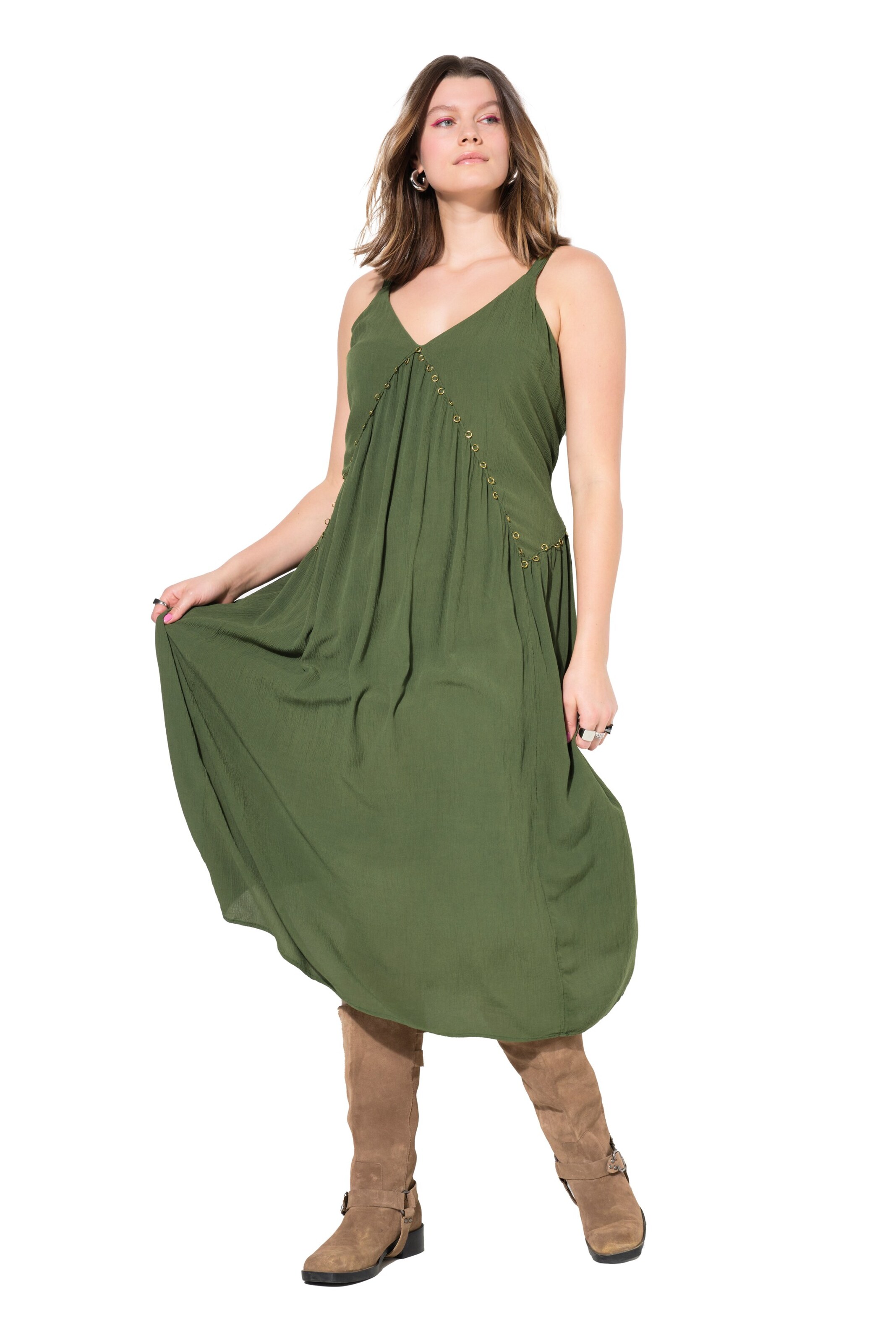 Studio Untold Dress in Green: front