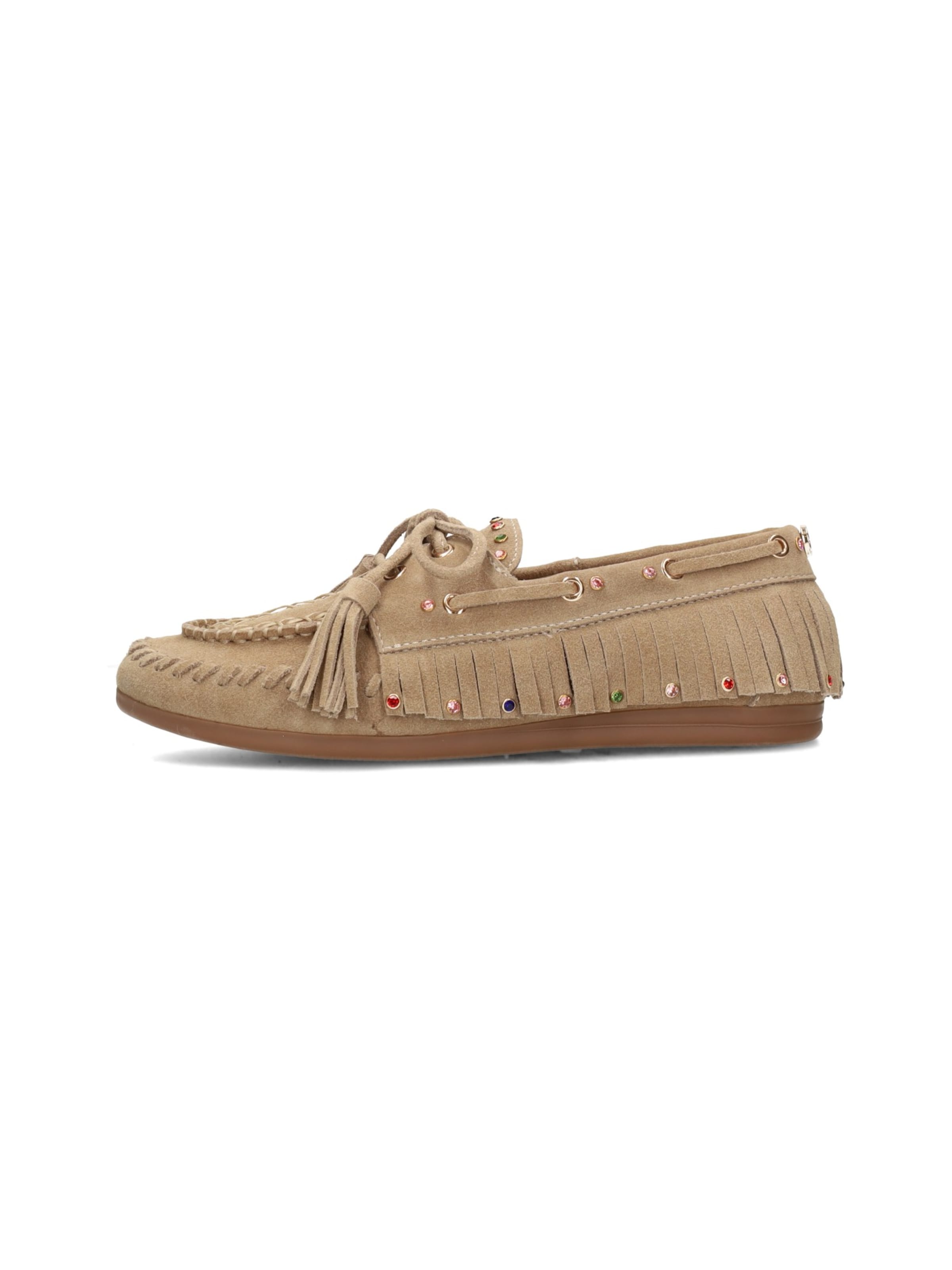 Haboob Mocassins in Beige: voorkant