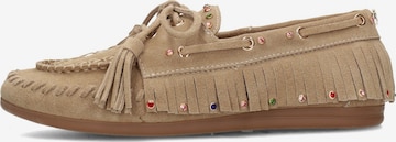 Haboob Mocassins in Beige: voorkant