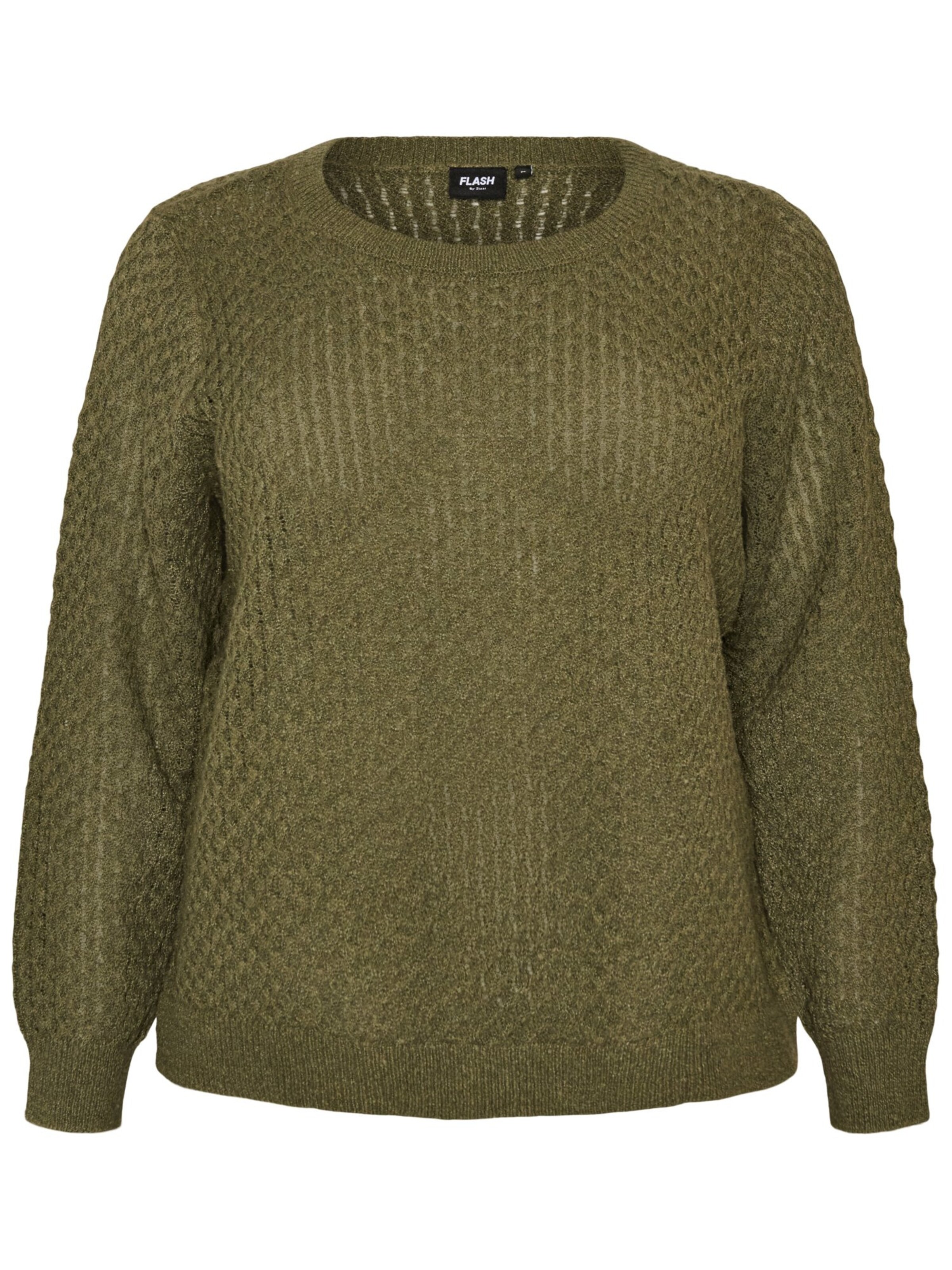 Zizzi Pullover 'Flaya' in Grün: Vorderseite