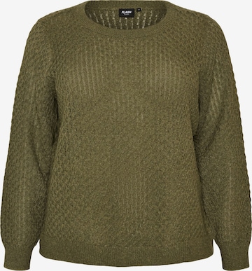 Zizzi Sweater 'Flaya' in Green: front