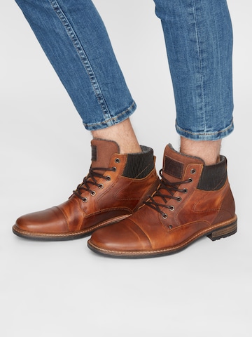 BULLBOXER Lace-Up Boots in Brown: front