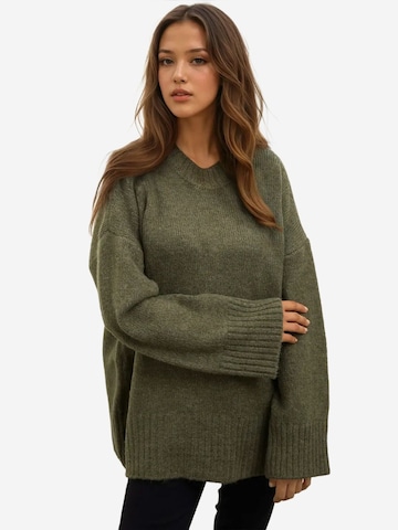 Pull-over oversize Hiccup en vert : devant