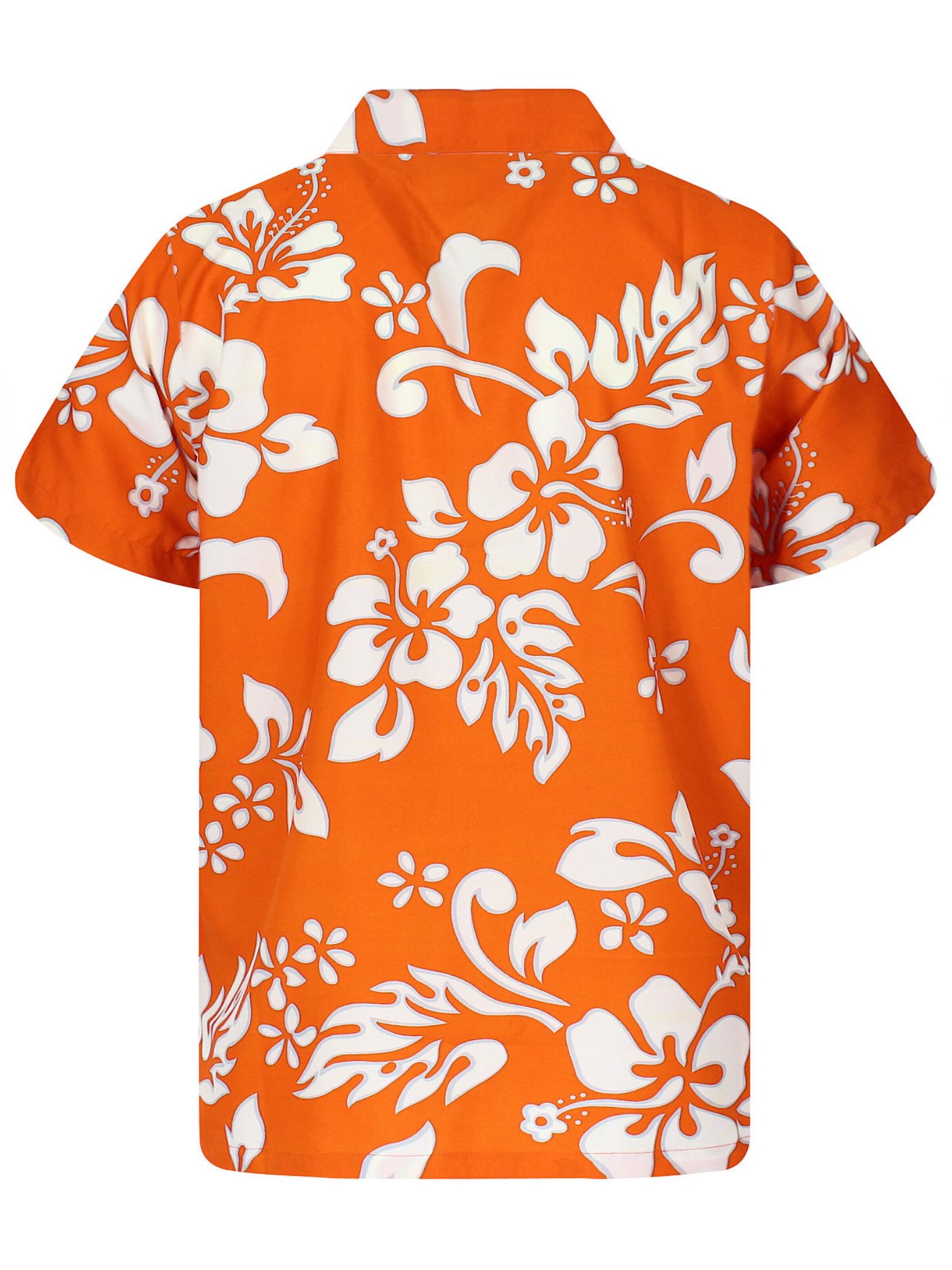 King Kameha Shirt 'Hibiscus'‌ in Orange