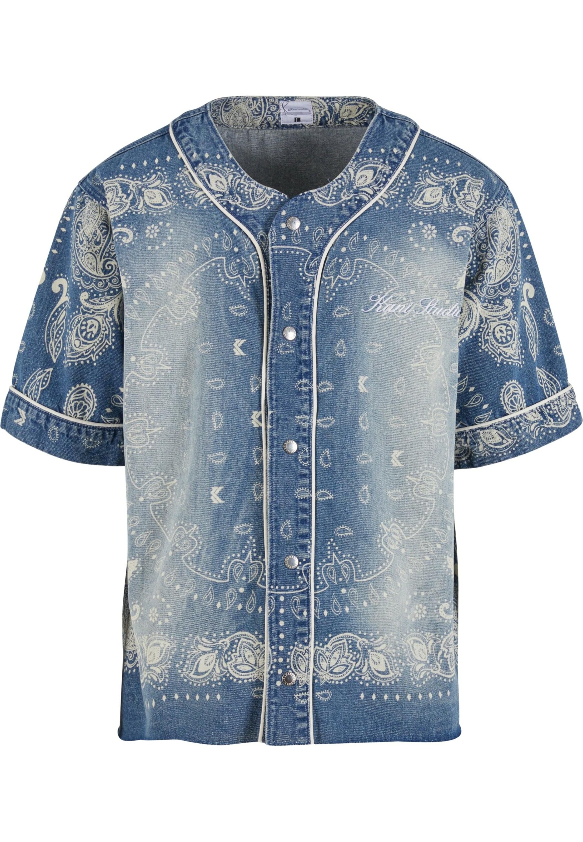Karl Kani Comfort fit Button Up Shirt in Blue: front