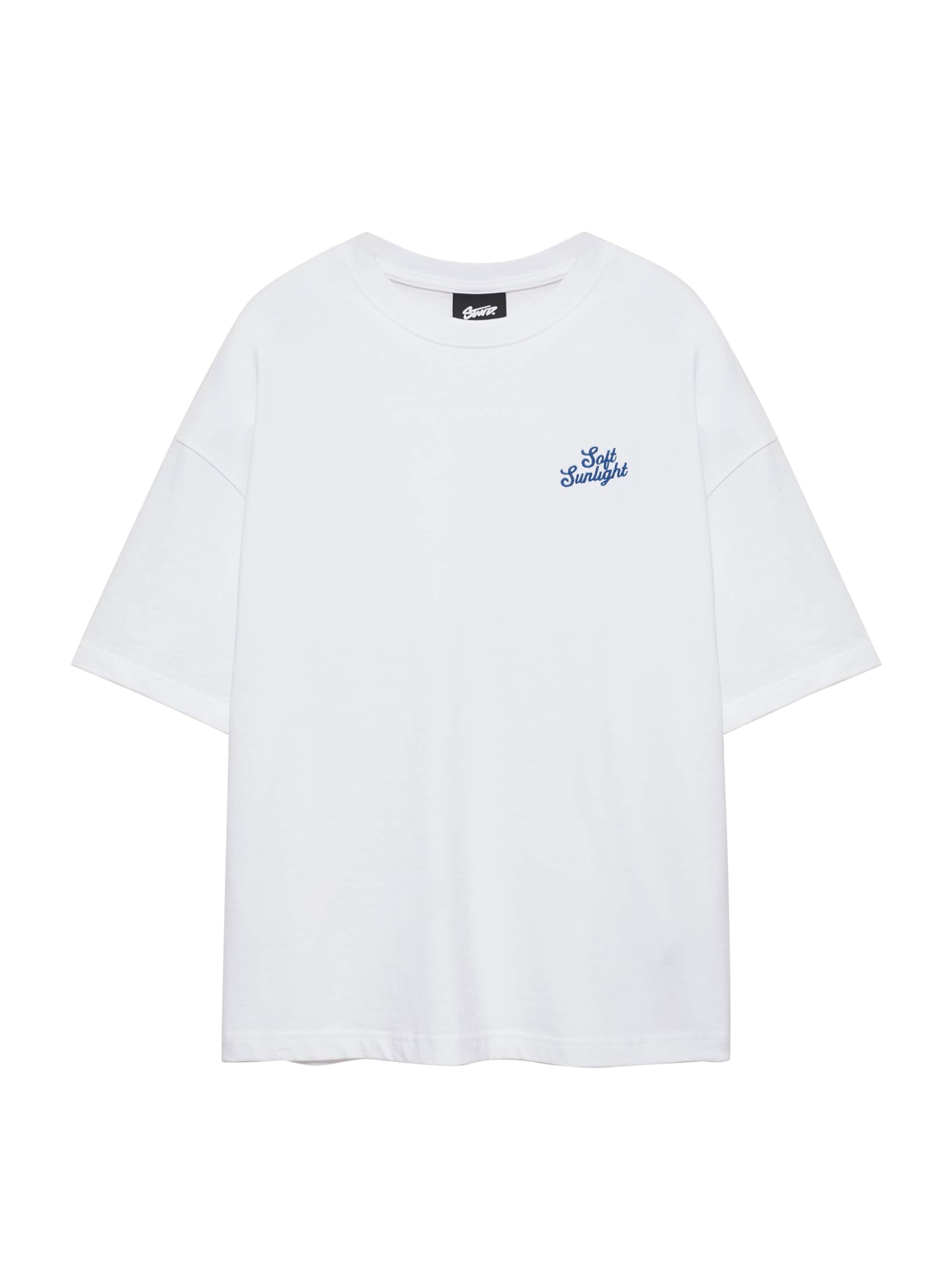 Pull&Bear T-Shirt 'SUMMER PEACH' en XS en blanc, Vue avec produit