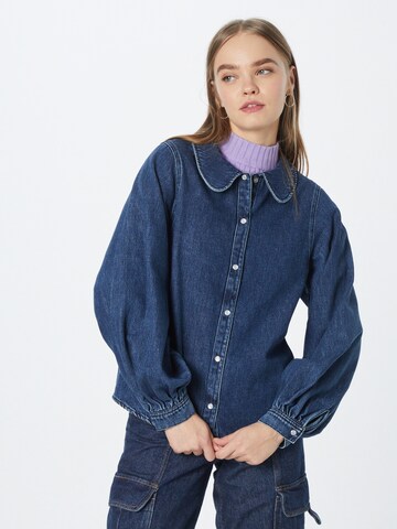 Monki Blouse in Blue: front