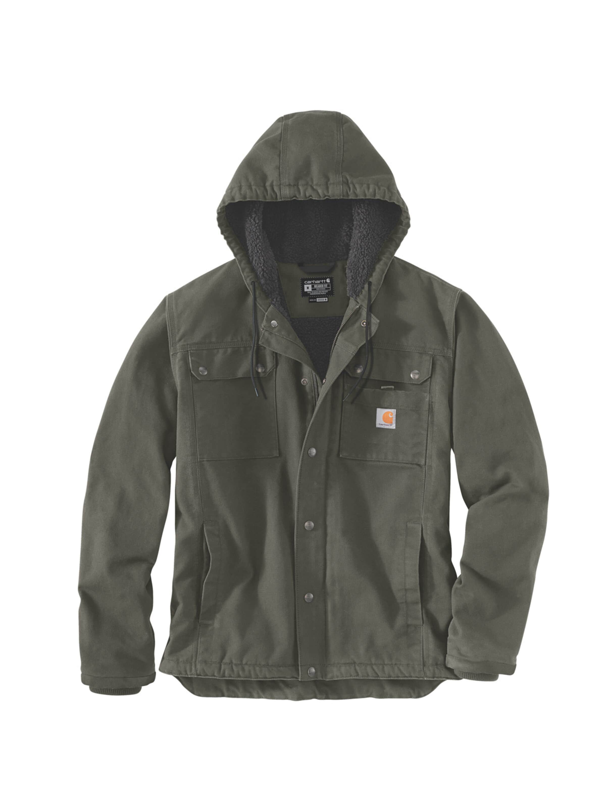 CARHARTT Fleece Jacket 'Jacke in oliv' in Green: front