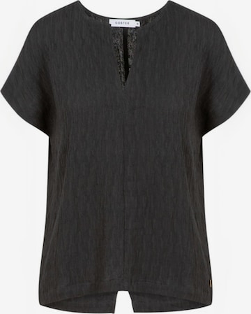 Coster Copenhagen Shirt ' Structure ' in Schwarz: Vorderseite
